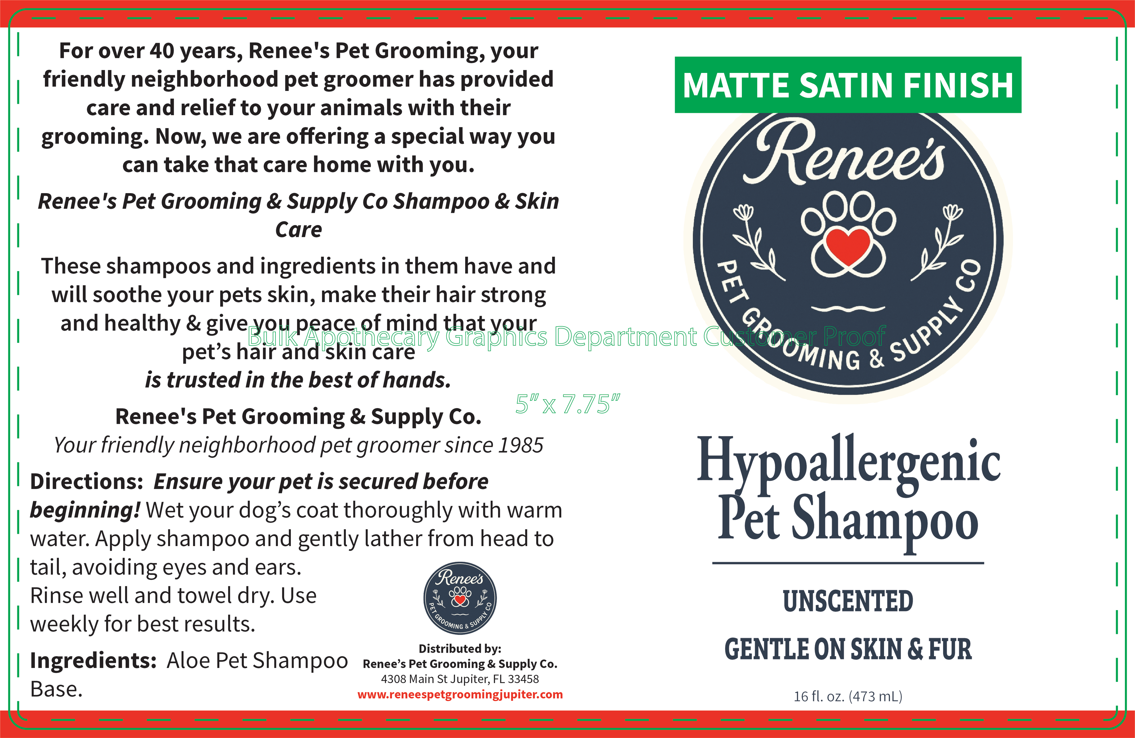 Renee's Hypoallergenic Unscented Shampoo